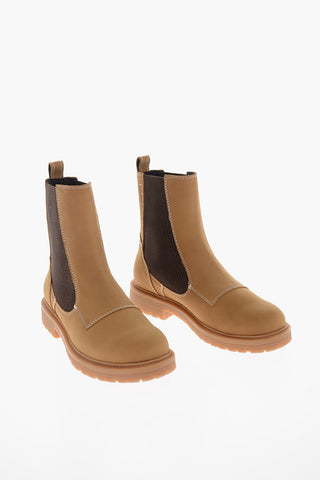 Leather D-ALABHAMA Chelsea Boots with Rib Details