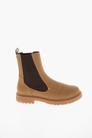 Leather D-ALABHAMA Chelsea Boots with Rib Details