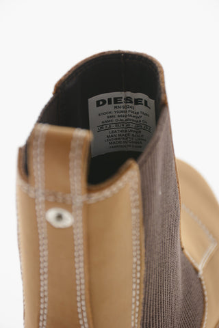 Leather D-ALABHAMA Chelsea Boots with Rib Details
