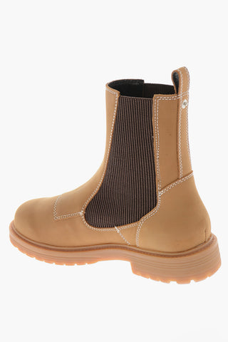 Leather D-ALABHAMA Chelsea Boots with Rib Details