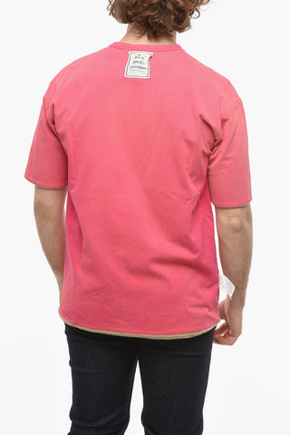 MAISON Reversible Distressed Crew-Neck T-shirt