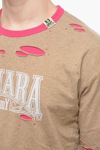 MAISON Reversible Distressed Crew-Neck T-shirt