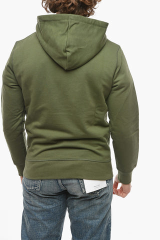 Felpa Hoodie in Cotone Garzato con Logo