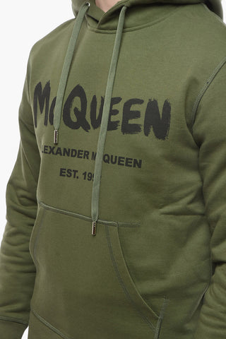 Felpa Hoodie in Cotone Garzato con Logo