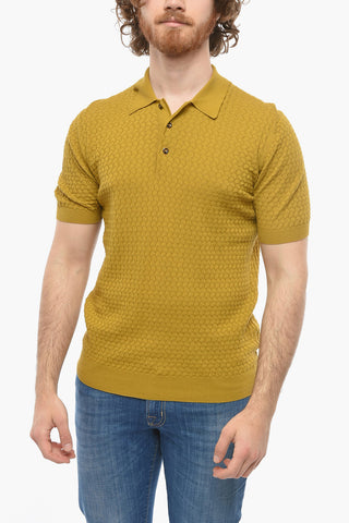 Braided Motif 3-Buttons Tennis DENZEL Polo Shirt