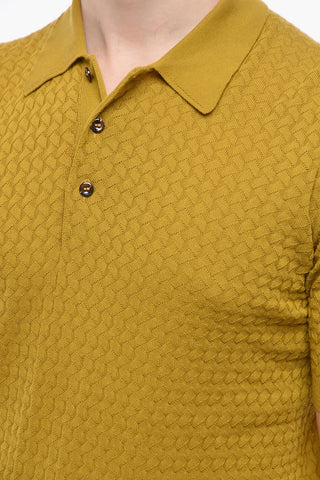 Braided Motif 3-Buttons Tennis DENZEL Polo Shirt
