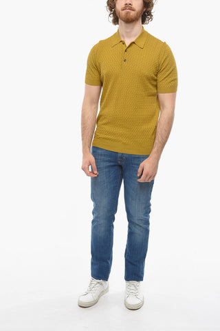 Braided Motif 3-Buttons Tennis DENZEL Polo Shirt