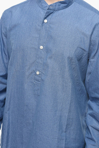 ANTONIA Camicia in Tinta Unita con Collo Coreano
