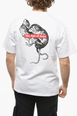 Contrasting Logo LOVE RAT Crew-Neck T-shirt