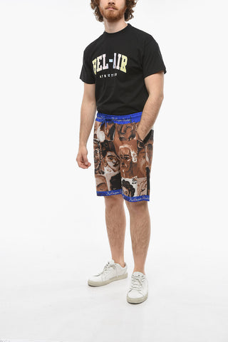 All-Over Printed Shorts with Logoed Band at the Waist