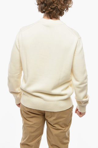 Logo Embroidered Cotton Crew-neck Sweater