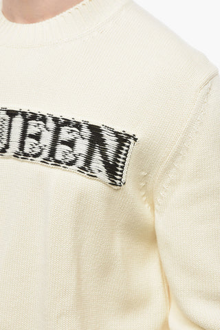 Logo Embroidered Cotton Crew-neck Sweater