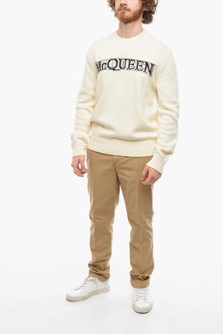Logo Embroidered Cotton Crew-neck Sweater