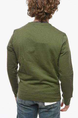 Felpa Girocollo in Cotone Garzato con Logo