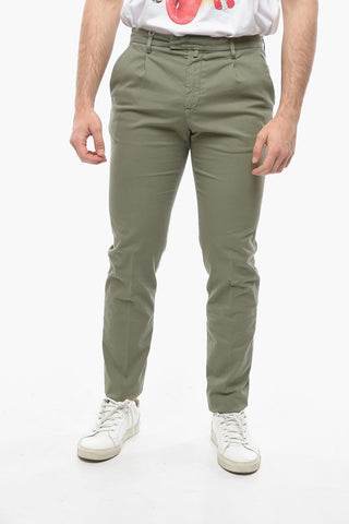 Wavy Patterned Slim Fit Single Pleat Pants
