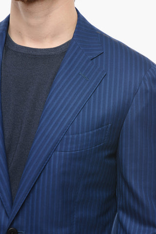 SARTORIA Pinstriped Virgin-wool Suit with Notched Lapel