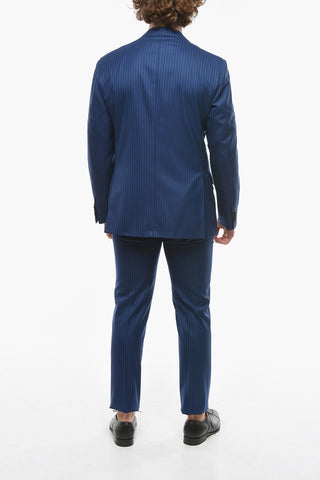 SARTORIA Pinstriped Virgin-wool Suit with Notched Lapel