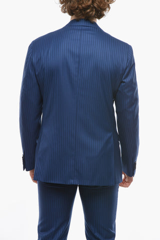 SARTORIA Pinstriped Virgin-wool Suit with Notched Lapel