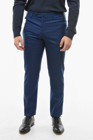 SARTORIA Pinstriped Virgin-wool Suit with Notched Lapel