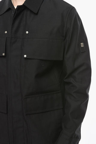 Cotton Blend Overshirt with Utility Pockets