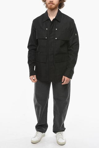 Cotton Blend Overshirt with Utility Pockets