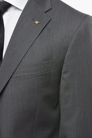 CC COLLECTION Notch Lapel RIGHT Pinstriped Suit