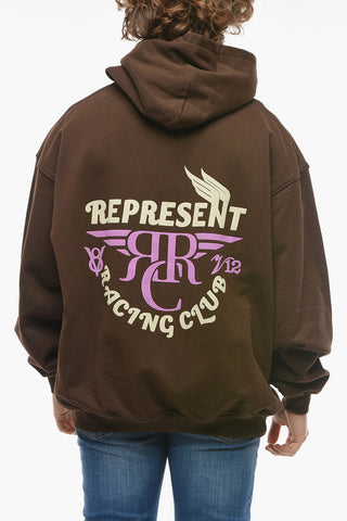 Felpa RACING CLUB in Cotone Garzato con Cappuccio