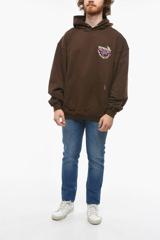 Felpa RACING CLUB in Cotone Garzato con Cappuccio