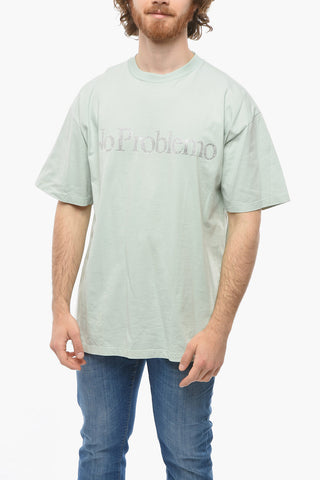 T-Shirt Girocollo con Dettaglio Strass