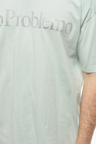 Crew-neck T-Shirt with Rhinestones Details