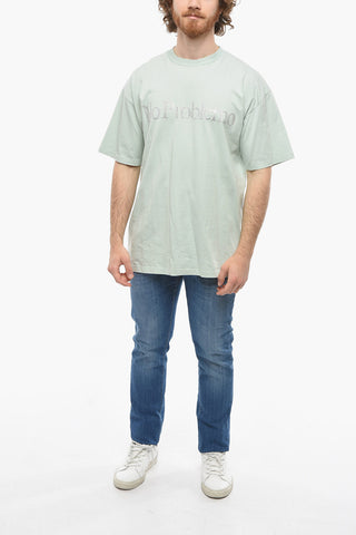 T-Shirt Girocollo con Dettaglio Strass