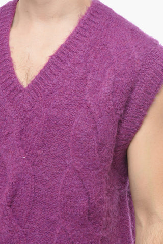 V-Neck Cable Knit Vest
