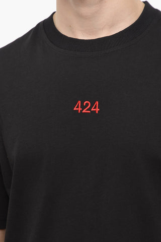 T-Shirt Girocollo con Logo Ricamato