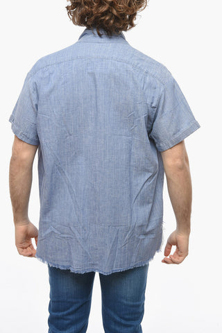 Camicia CHAMBRAY In Denim con Toppe a Quadri