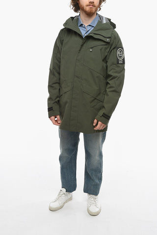 EMPORIO Multipocket Hoodie Windbreaker Jacket with Logo Patch