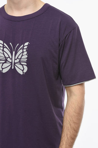 T-Shirt Girocollo con Stampa Farfalla