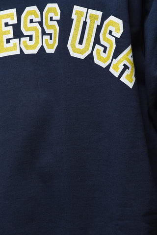 Felpa Girocollo in Cotone Garzato con Logo Stampato
