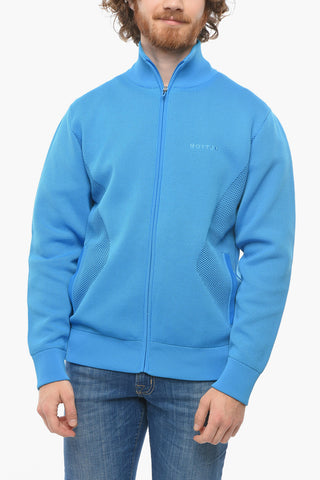 Felpa in Tessuto Tecnico con Chiusura Zip