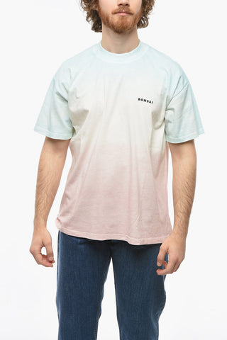Gradient Effect T-Shirt with Printed Logo