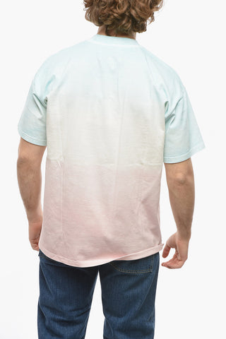 Gradient Effect T-Shirt with Printed Logo