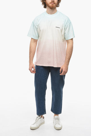 Gradient Effect T-Shirt with Printed Logo