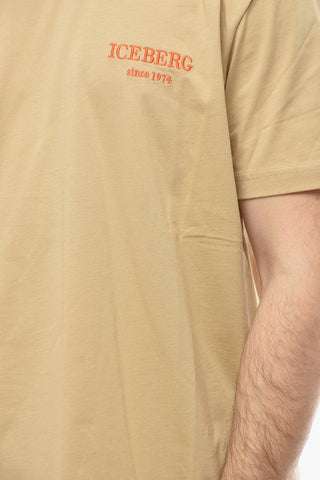T-Shirt Girocollo con Logo Ricamato