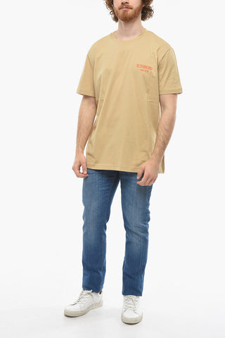 T-Shirt Girocollo con Logo Ricamato