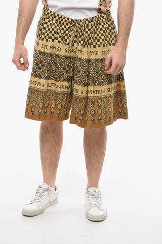 Drawstring Waist Mult Patterned BRIDGE Shorts