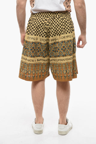 Drawstring Waist Mult Patterned BRIDGE Shorts