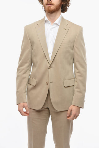 CC COLLECTION Lined RIGHT Herringbone Wool Blend Suit