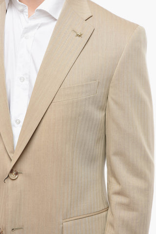 CC COLLECTION Lined RIGHT Herringbone Wool Blend Suit