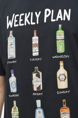 Crew-Neck JACK T-shirt with Weekly Plan Print