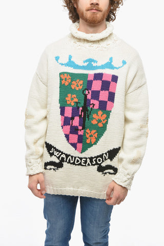 Maglione a Collo alto Ricamato