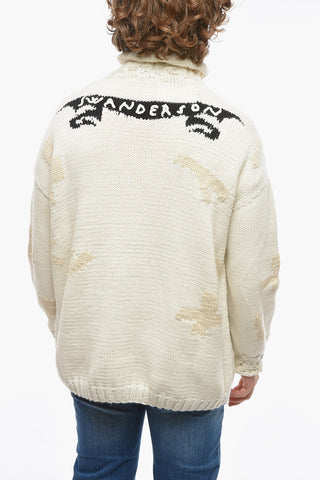 Maglione a Collo alto Ricamato